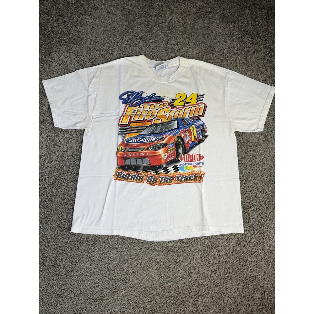 Vintage Jeff Gordon Shirt Mens L White NASCAR Hendrick Chase Authentics 2002